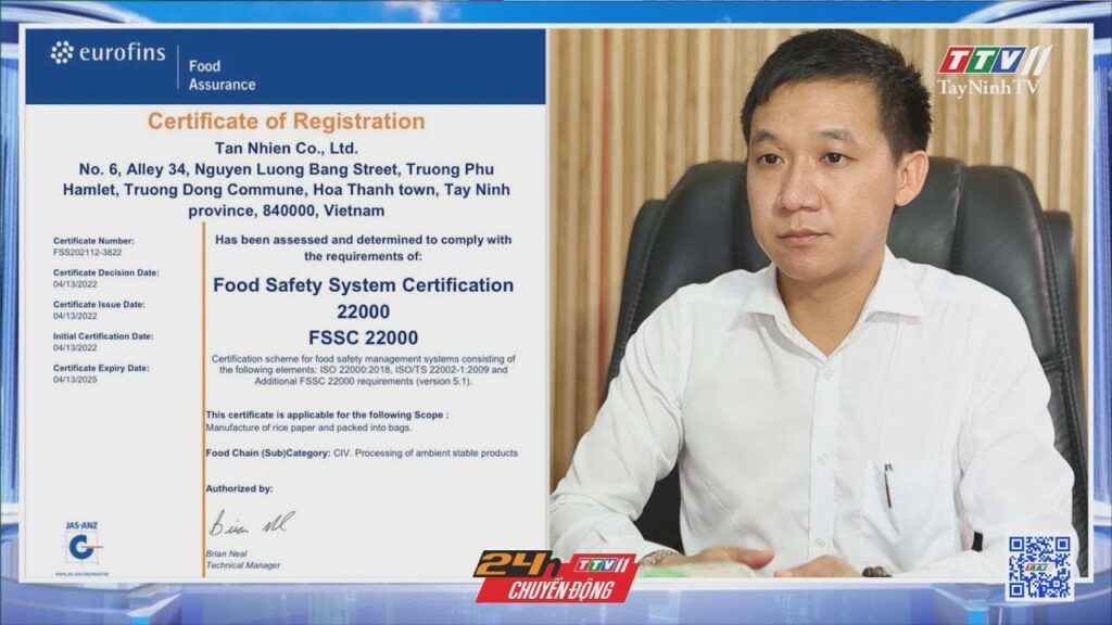 Quy trình sản xuất đạt tiêu chuẩn FSSC 22000 của Tân Nhiên 1