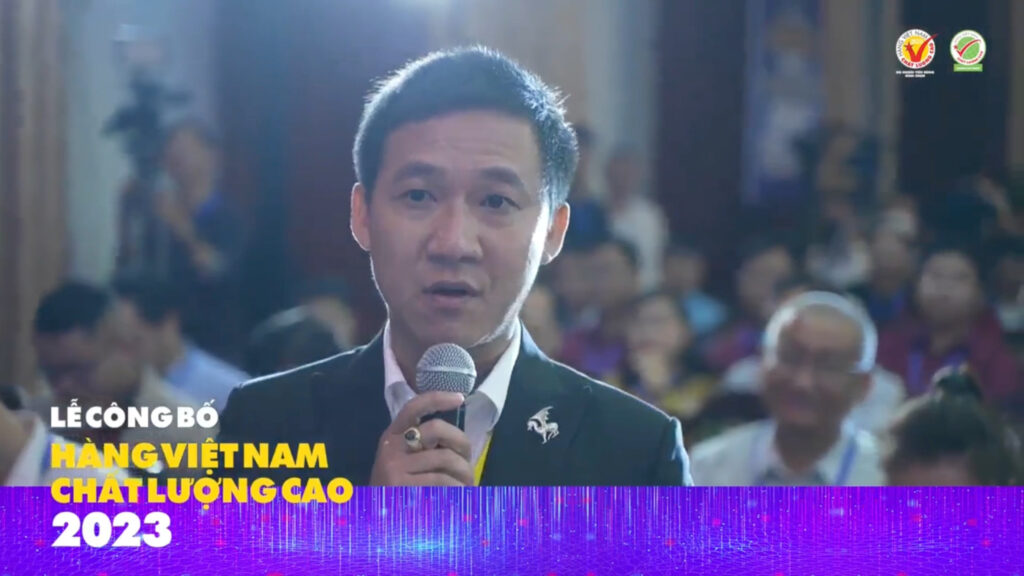 Ô Đặng Khánh Duy phát biểu tại lễ công bố Hàng Việt Nam chất lượng cao 2023