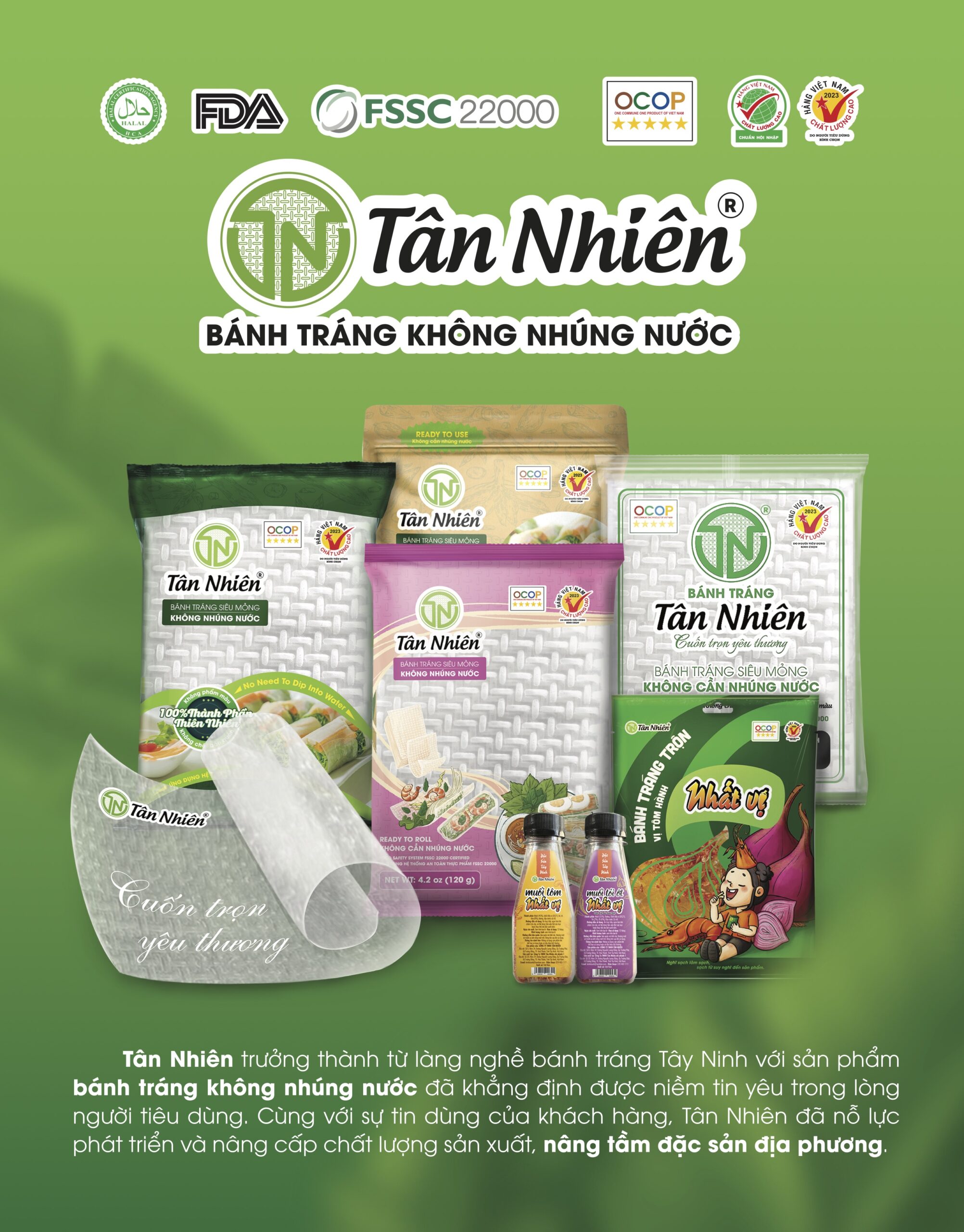 Logo Hàng Việt Nam chất lượng cao trên bao bì Tân Nhiên